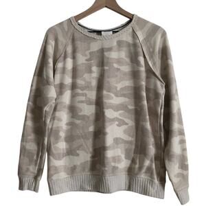 ❤️5/$25 SALE Knox Rose Cream Camouflage Camo Pullover Sweatshirt Sweater Top
